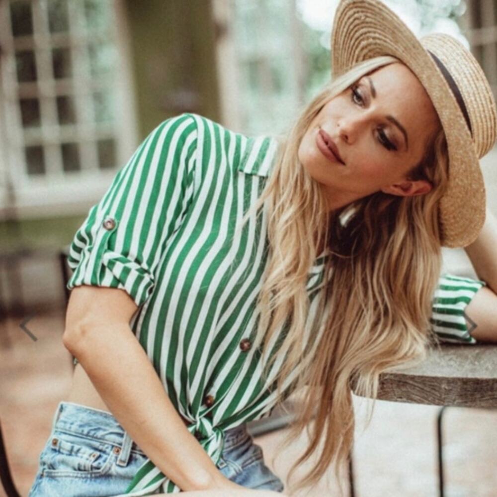Faithfull The Brand  Beau Rivage Top in Zeus Stripe Women's 8 Nautical Preppy